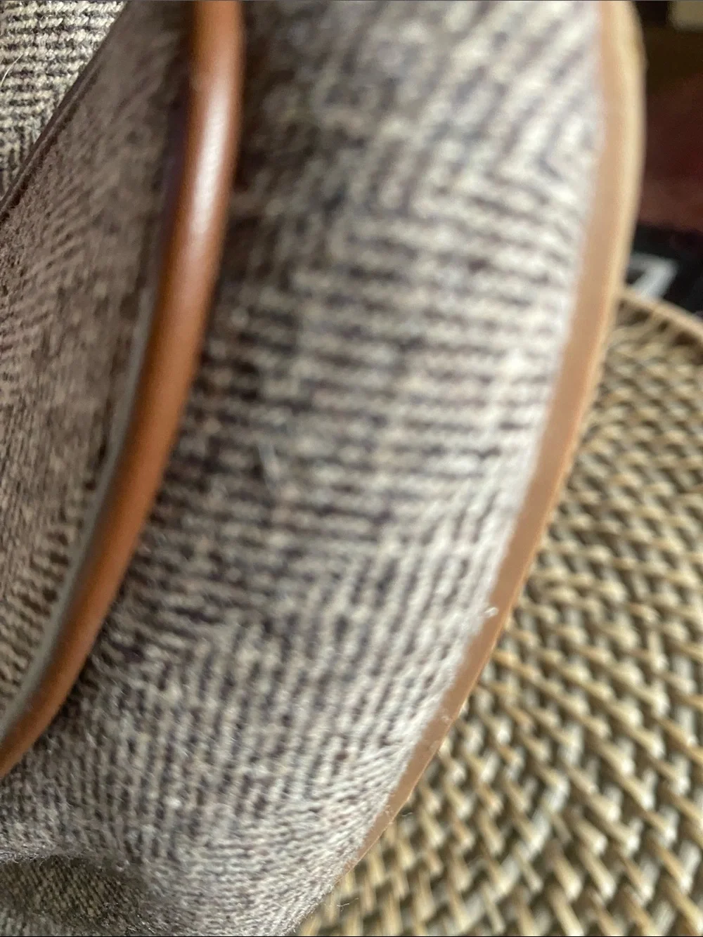 NAUTICA KELLINE BROWN HERRINGBONE TWEED Bow Vamp Slip-On FLATS 8